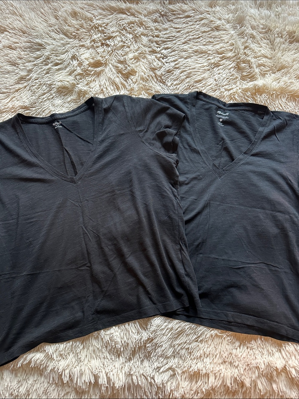 Pair of Madewell Black V-Neck T-Shirts